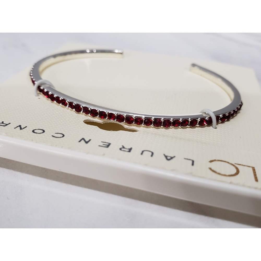 RED RHINESTONE SILVER TONE Lauren Conrad Bracelet DAINTY GOTHIC WITCHY ROMANTIC